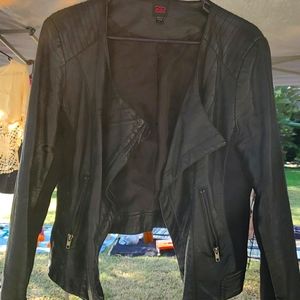 Vegan leather cropped jacket 2B